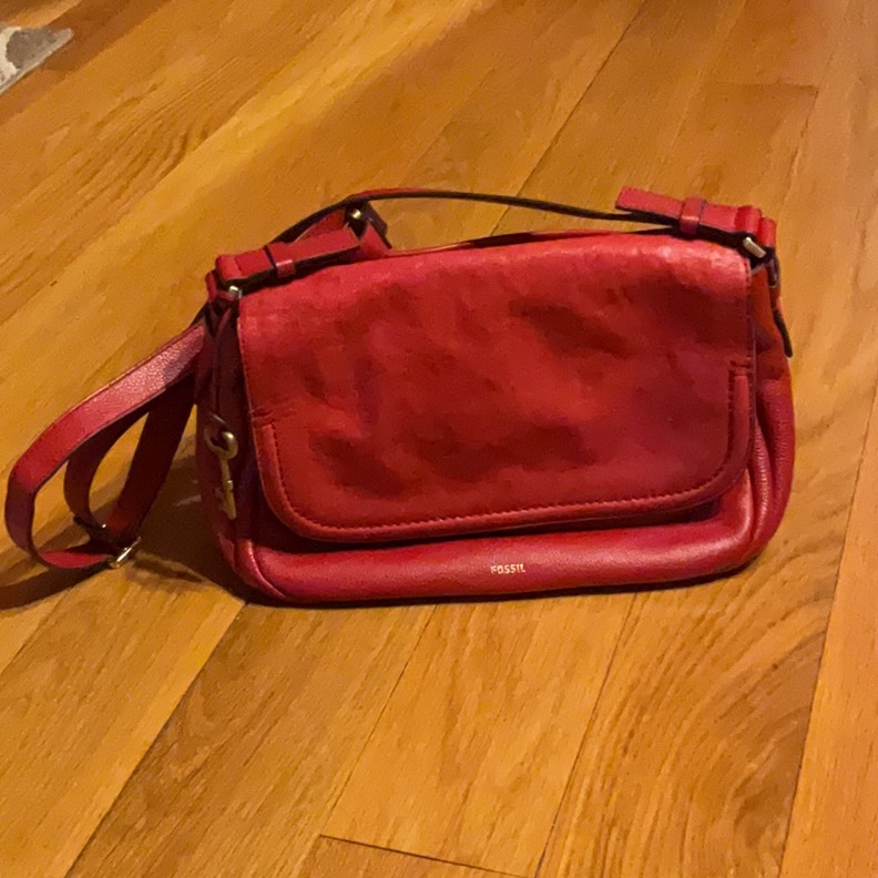Fossil Red Handbag In Excellent Condition